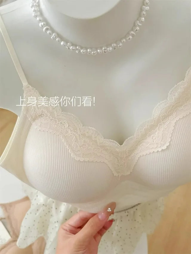 Wirefree Bra for Small Boobs Push Up Padded Strappy Summer Bralette Seamless Comfort Daily Wear Lightweight Thin Straps Lingerie