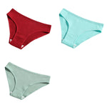 3Pcs/Set Cotton Panties Women Low Waist Underwear Seamless Briefs Solid Color Sports Breathable Underpants Female Lingerie