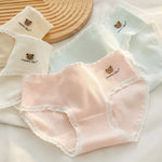 1/5PCS M-XL NEW Cute Cartoon Girl Student Underwear Cat Pants Mid-waist Graphene Cotton File Trackless Briefs Wholesale