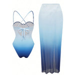 S - XL New With Skirt Underwired Cross Back Women Swimwear One Piece Swimsuit Female High Leg Cut Bather Bathing Suit Swim V7859
