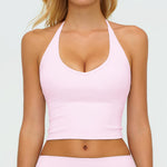 Hanging Neck Fitness Bra High Strength Workout Tops Gym Fitness Sports Bras Sexy Athletic Sport Bra Women Backless Gym Yoga Top