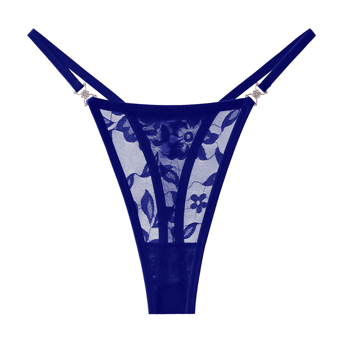 5pcs/pack Low Waist Sexy Women's G-String Underwear Floral Elegant Thongs Breathable Lingerie with Rhinestones Female Panties