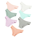 7Pcs/Set Cotton Panties Low Rize Panties For Women Breathable Underwear Female Underpants Sexy Lingerie V-waist Briefs M-2XL