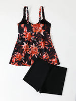 Printed Tankini Set 2026 Padded Floral Swimsuit Women Strappy Swimwear Female Beach Dress Bathers Bathing Swimming Swim Suit XL