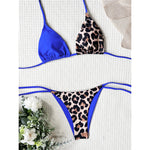 XS - L 8 Color Splicing Halter Leopard Bikini Female Swimsuit Women Swimwear Two-piece Bikini set Bather Bathing Suit Swim V3736