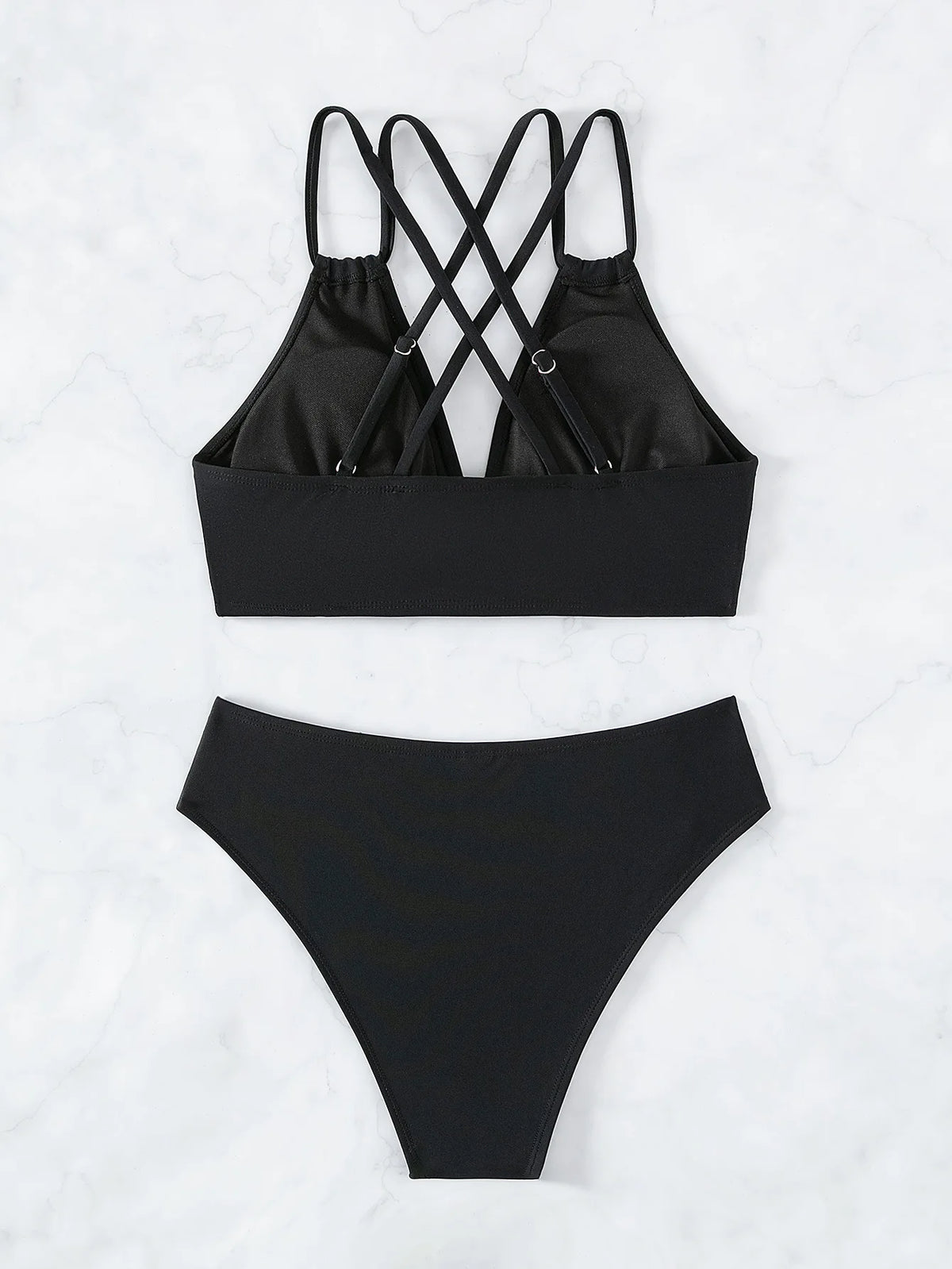 Push Up Bikinis Swimwear Swimsuit Women Brazilian Bikinis Set Black Bathing Suit Padded 2025 Halter Beachwear Swimming Suit S