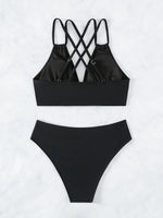 Push Up Bikinis Swimwear Swimsuit Women Brazilian Bikinis Set Black Bathing Suit Padded 2025 Halter Beachwear Swimming Suit S
