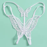 Double-Layer Thin Strap Sexy Thong Butterfly Embroidery Low Waist Sexy Bikini Pure Lace Sequins T-Shaped Panties Sexy G-strings