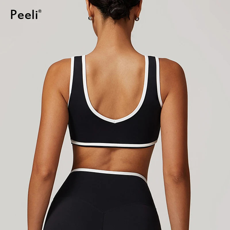 Sports Bra Women Clothes Seamless Gym Crop Top High Support Push up Open Back Activewear Fitness Yoga Bra Workout Underwear