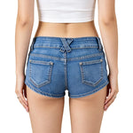 Fashion Women's Mini Denim Shorts with Pockets Skinny Low Rise Jean Shorts for Daily Club Y2K Sexy Hot Short Pants Summer