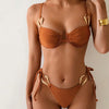 Metal Ring Swimwear Brown String Back Knotted Bikinis Sets Micro Thong Sexy Swimsuit Women 2026 Bathing Suit Bikini Biquinis