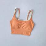 Women's yoga sports bra, shoulder straps with color blocking design, camisole yoga fitness bra
