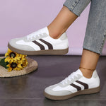 2026 New Vintage Training Flats Women Fashion Stripe Lace-Up German Training Shoes Woman Comfort Soft Flat Heel Sport Sneakers