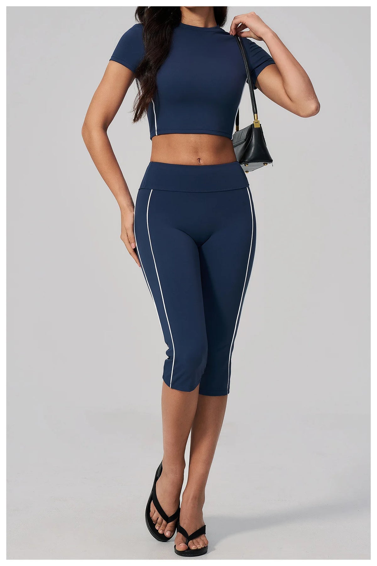 Color Blocked Yoga Suit Women Tracksuit Short Sleeve Shock-absorbing Sports T Shirts High Waist Pants Gym Running Fitness Suits