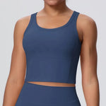 Women's Yoga Vest Shockproof Fixed Cup Beauty Back Yoga Top Outdoor Sports Running Fitness Vest