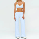 Women's Fitness Set Gym Tracksuit Breathable Sports Bra Flared Trousers Suit Workout Clothing Sportswear Female Athletic Wear