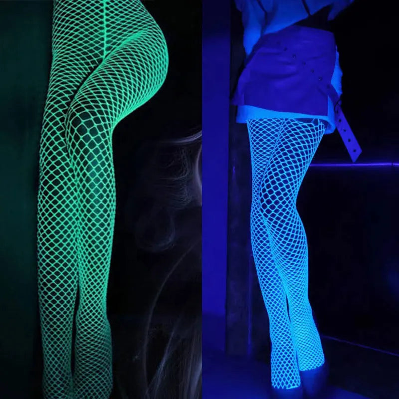Stockings Women Lingerie Tights Party Sexy Fluorescent Socks High StretchCosplay Long Socks Summer Ultra Thin Fishnet Sock