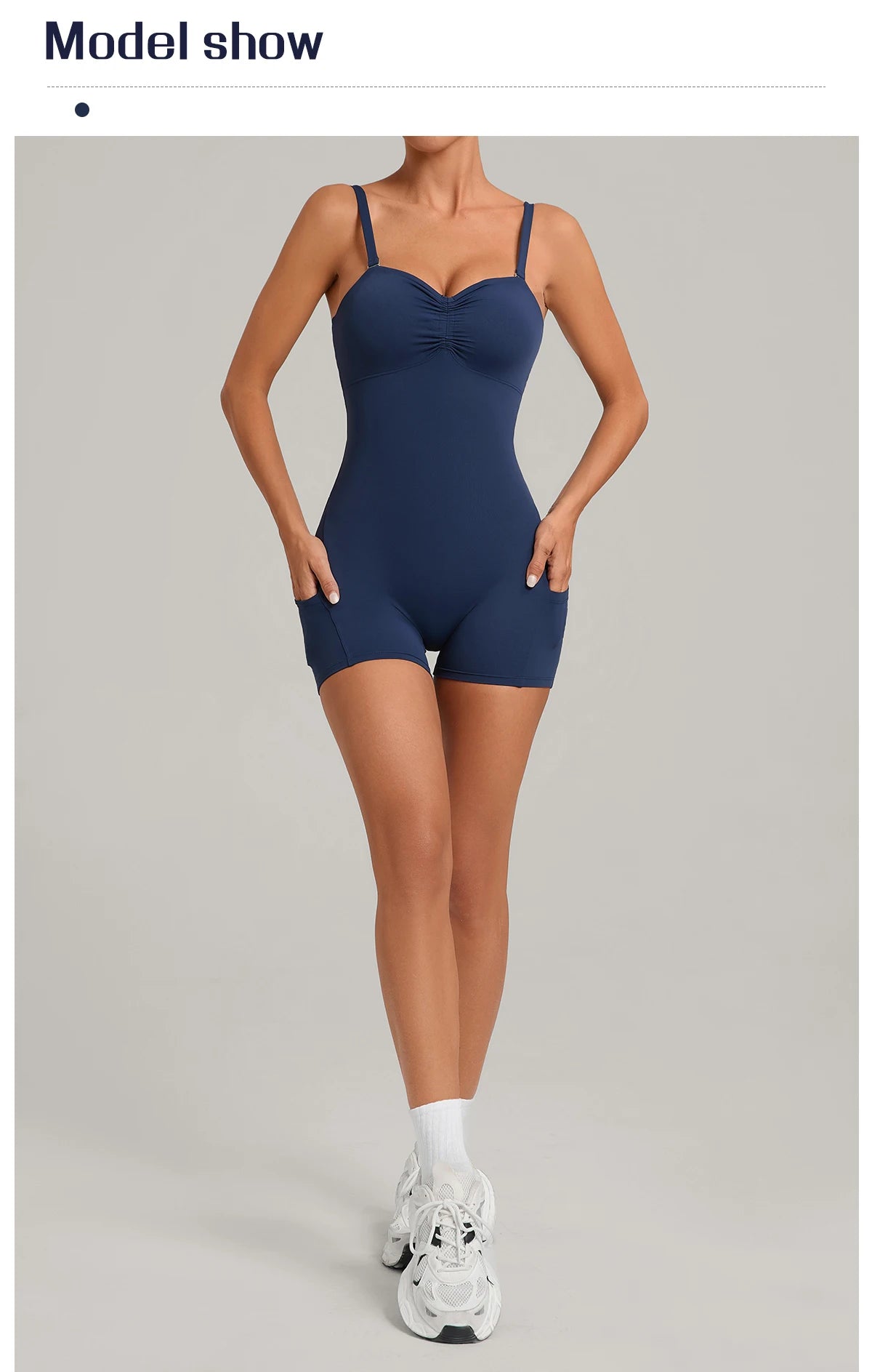 Womens Two Way Wear Bodysuit Sleeveless Yoga Stretch One Piece Romper Sexy Fitness Side Pockets Sportwears Bodysuit