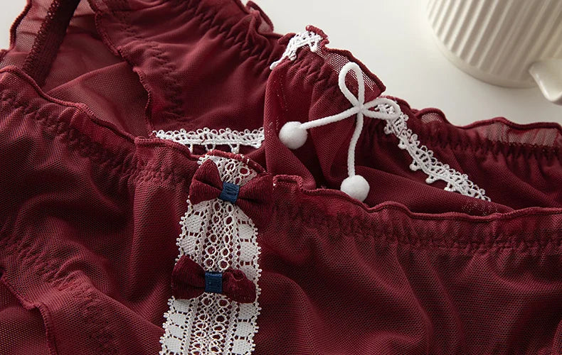 Lace Panties Women Underwear L-XL Low-Rise Briefs Sexy Underpants Lace Solid Color Panties Comfy Lingerie