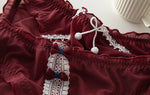 Lace Panties Women Underwear L-XL Low-Rise Briefs Sexy Underpants Lace Solid Color Panties Comfy Lingerie