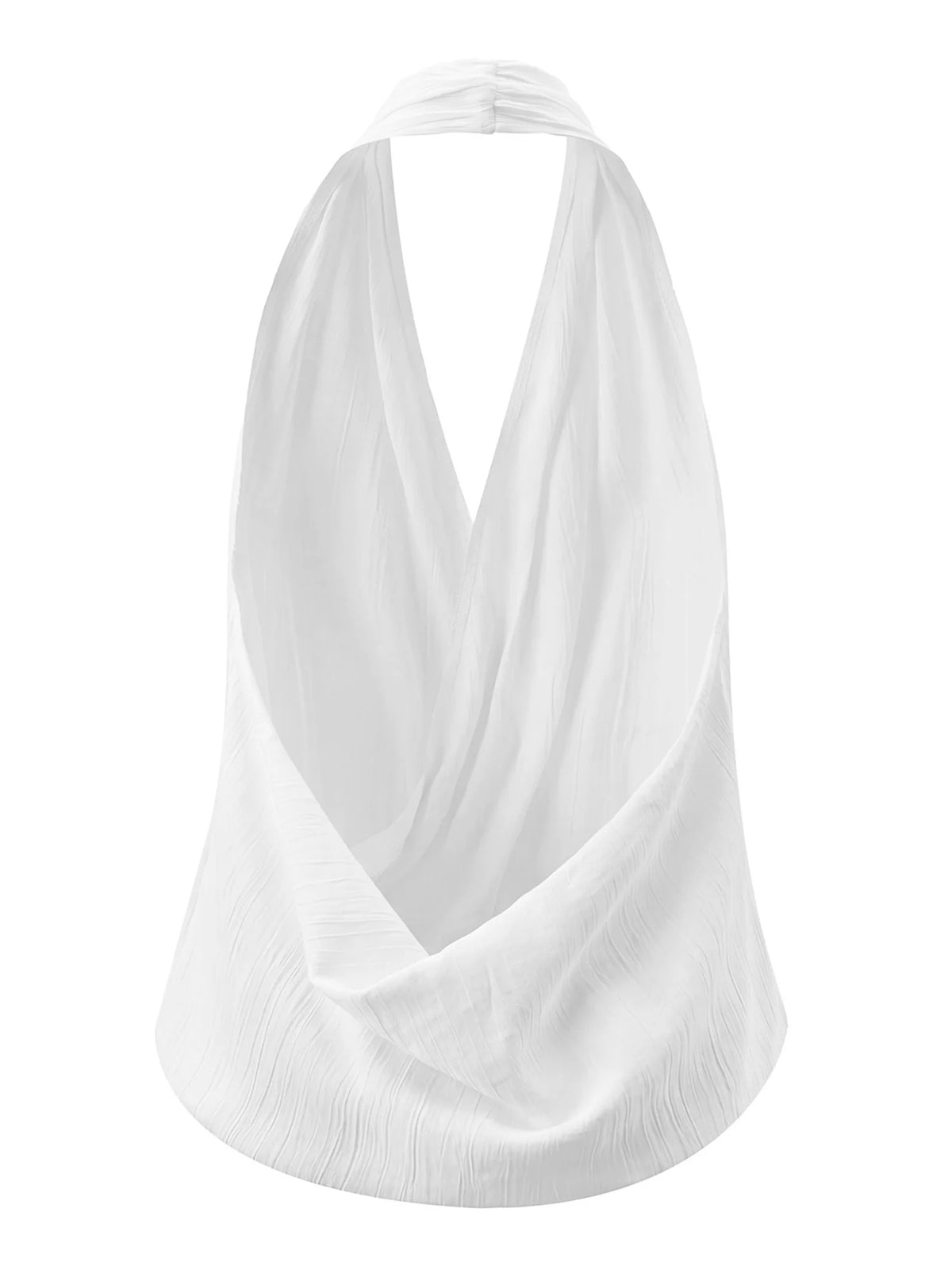 Women’s Summer Solid Color Halter Tank Tops Fashionable Loose Fit V Neck Backless Going Out Vest