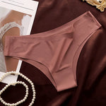 1Pc Women Ice Silk Brazilian Panties Seamless Low Waist Briefs Comfort Soft Cool Smooth Underwear Sexy Lingerie M-XL