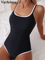S - XL Splicing Backless High Leg Cut One Piece Swimsuit Women Swimwear Female Padded Monokini Bather Bathing Suit Swim V6789
