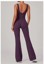 Women's Seamless Yoga Jumpsuits Sports Fitness Sleeveless Hip-lifting Flared One-piece Workout Gym Training Slim Fit Bodysuits