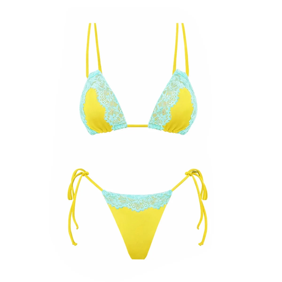 New 3Pcs Crochet Bikini Women Swimsuit Sexy Swimwear Halter Biquini Push Up Swim Suit Strappy Bodysuit Female Bathsuit Beachwear