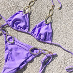 Metal Chains Rhinestones Diamond Bikini Women Swimsuit Female Swimwear Two Pieces Bikini Set Brazilian Bather Bathing Suit Swim