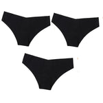 3Pcs/Set Women Seamless Low Rise Bikini Panties Ice Silk Fabric Briefs No Show Underpants Invisible Panties Sexy Lingerie XS-XL