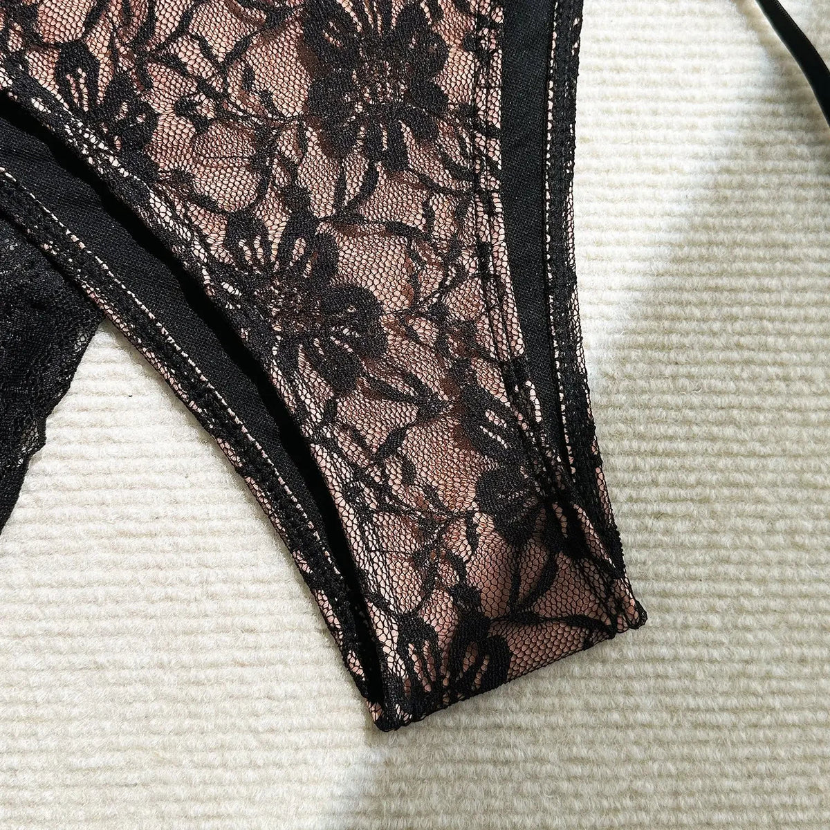 Sexy Lace Micro Mini String Halter Bikinis Sets 3pcs with Cover Skirt Black and Red 2 Color Swimwear Swimsuit Bathing Suit