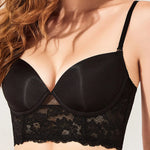 U-back backless bra sexy gathering lingerie women's lace invisible beautiful back push up bra plus size underwear