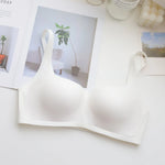 Retro Square Neck Crop Top Small Chest Gathering Seamless Invisible Bralette Summer Thin Soft Support Nude Bra Wirefree Comfort