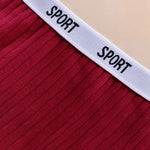 3Pcs/Set Women Low Waist Briefs Letter Waistband Casual Sport Style Panties Rib Knit Cotton Stretch Underwear Ladies Underpants