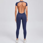 One-piece Yoga Padded Backless Suit Female Rompers Quick Dry Yoga Clothing Workout Bodysuits Scrunch Sports Jumpsuit Women