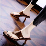 High Heels Women Square Toe Slippers Clip Toe Sandals Sexy Party Shoes Trend Woman Flip Flops 2026 New Summer Brand Pumps Mujer