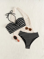 New Sexy Striped High Waisted Bikinis 2025 Swimsuits Women's Swimwear Female Beach Swim Wear Bathing Suits Brazilian Bikini Set