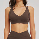 Workout Clothes Woman Gym Top Breathable Sports Bra Fitness Trainning Shoulder Strap Yoga Bra Outdoor Jogging Push Up Underwear