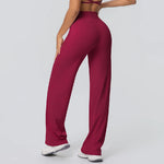 High Waist Wide Leg Yoga Pants Leggings Women Sports Fitness Bell-bottoms Female High Elastic Push Up Gym Workout Flared Pants