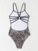 2026 Leopard Swimsuit One Piece String Backless Monokini Swimwear Women Sexy Bathers Bathing Swimming Swim Suit Female Beachwear