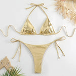 Fish Scales Shiny Halter Triangle Bikinis Sets Swimwear Women Micro Thong Swimsuits Swimming Suit Biquinis Bikinis de Mujer 2026
