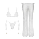 Shiny Diamond Bikini Set Sexy Women Swimsuit Push Up Swimwear Female Bandeau Biquini Halter Bathing Suit Blue Bodysuit Beachwear