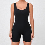 Women's Seamless Yoga Jumpsuit - Quick-Dry Nude Workout Suit with V-Neck & Sexy Back, Tight Fitness Wear for Running Gym Workout
