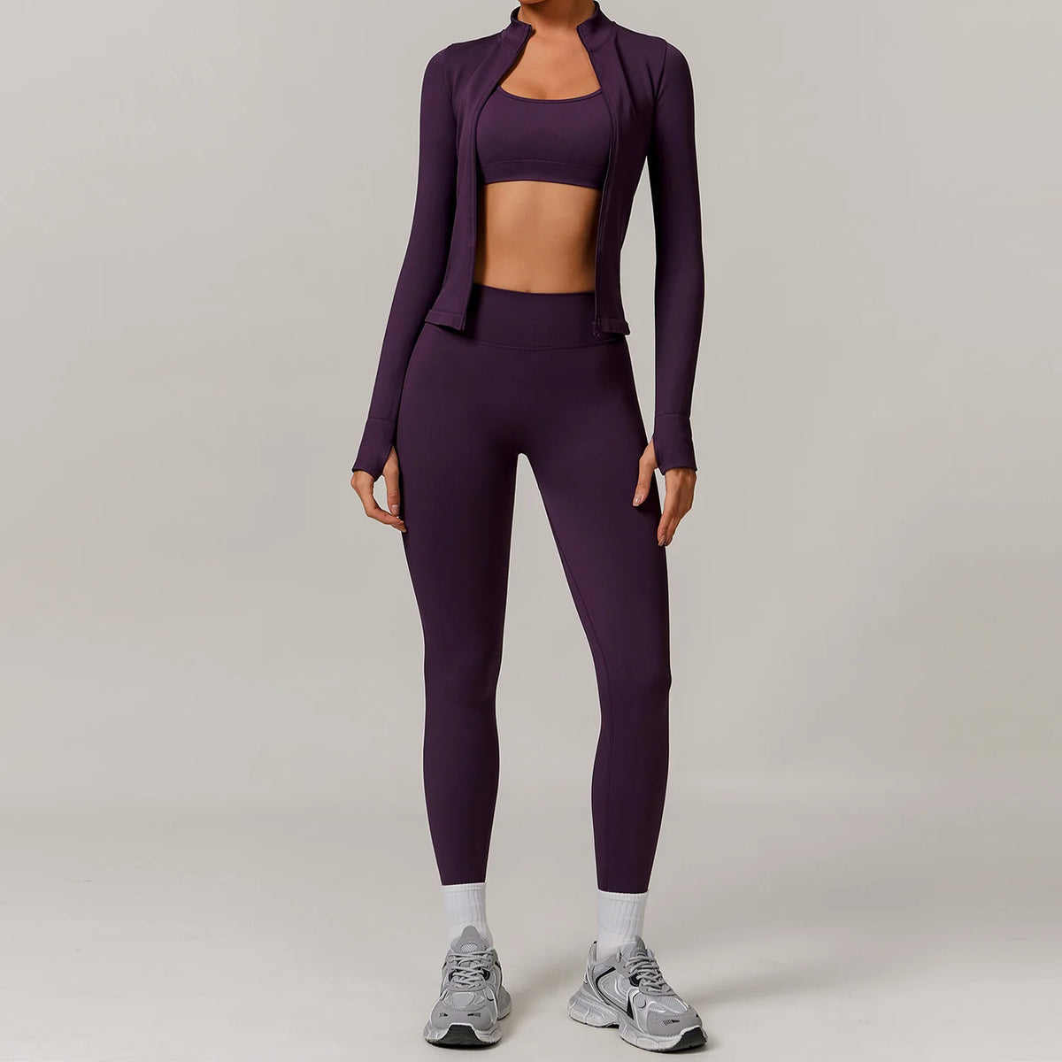 2/3PCS Yoga Set Women Workout Set Seamless Sportswear Gym Clothing Fitness Long Sleeve Crop Top High Waist Leggings Sports Suits