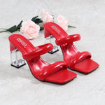 2025 Women's Shoes Summer Women Sandals Casual Shoe 8cm Heels Comfort Square Heel Slippers Footwear Female Crystal Thick Heels