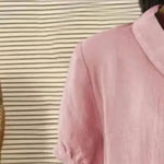 Summer Women Shirt Lapel Short Sleeve Solid Color Pullover Top Solid Color Loose Fit Shirt Tops Casual Streetwear