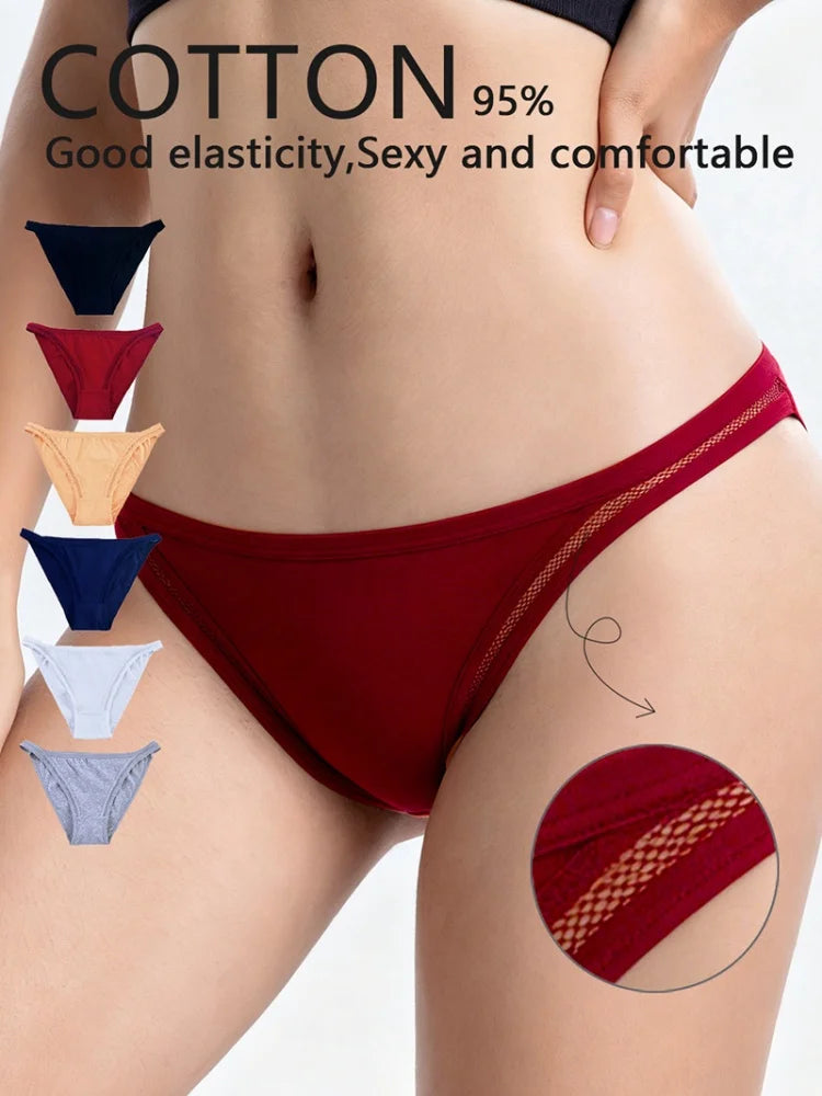 1Pc Cotton Panties Women's Low Waist Briefs Female Underwear Breathable Underpants Comfort Panties Sexy Lingerie M-XL