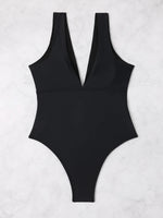 2026 V Neck Solid Bodysuit One Piece Swimsuit Sexy Swimwear Women Bathing Suit Female Swimming Summer Beachwear Bodysuit