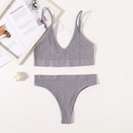 Women Seamless Bra Set Push Up Bras V-neck Tops High Rise Briefs Seamless Underwear Wire Free Brassiere Sexy Lingerie Set